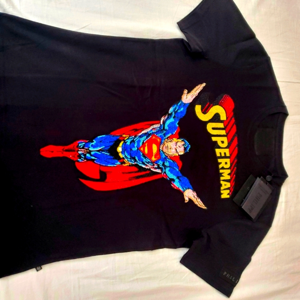 New Season Philipp Plein Superman Black T-shirt